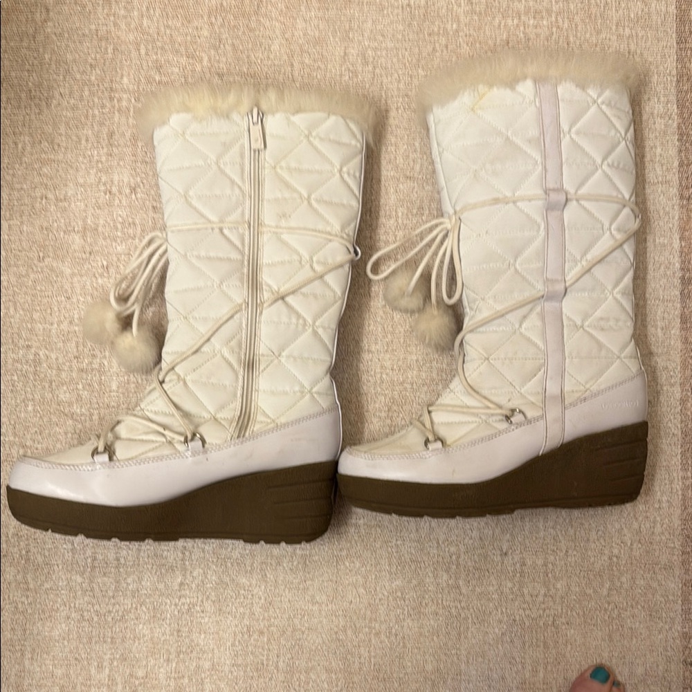 London Fog White Winter Rain Boots with Plush Lining - Picture 3 of 9